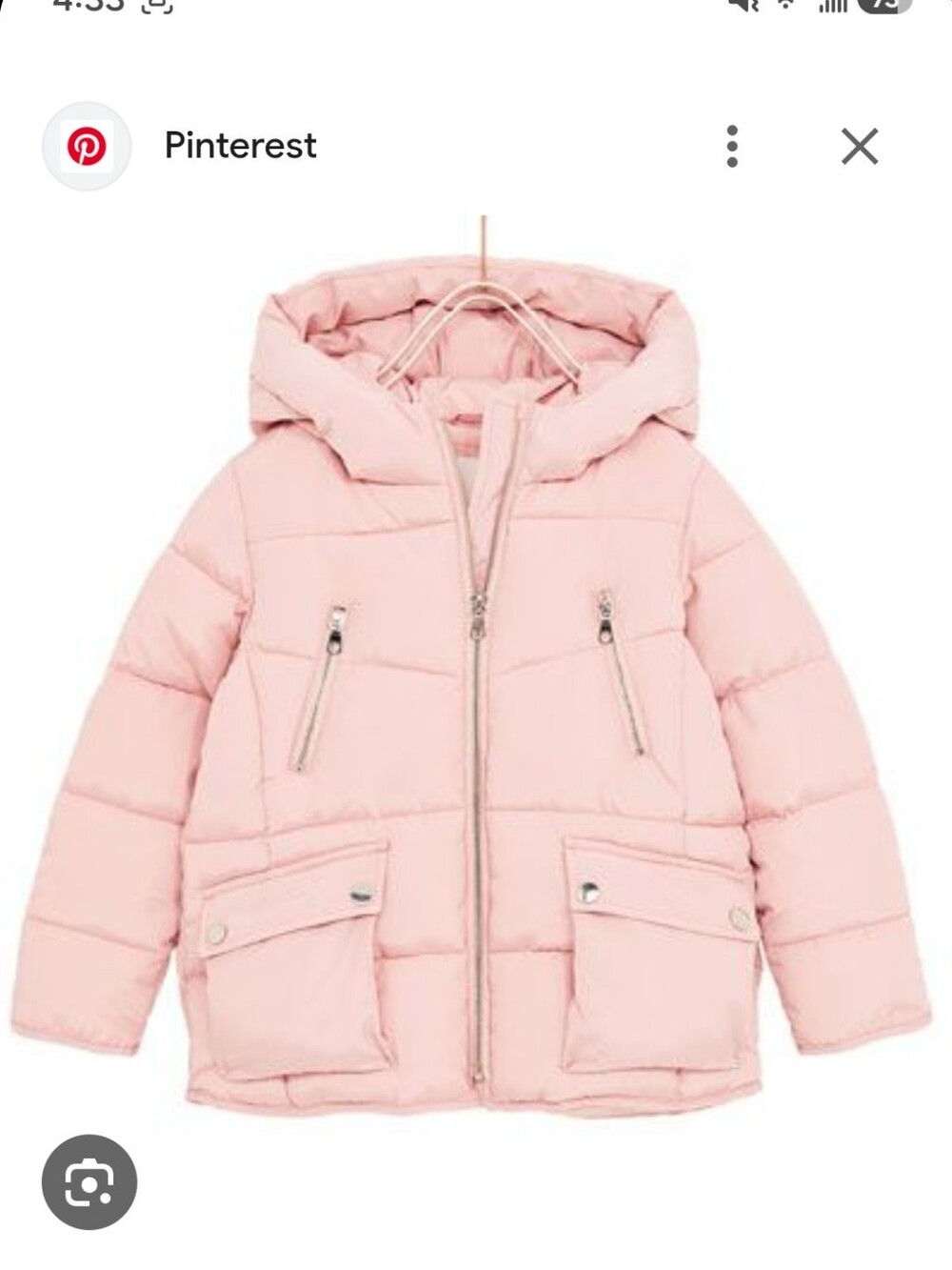 Zara Light Pink Quilted Hooded Puffer Jacket for Kids